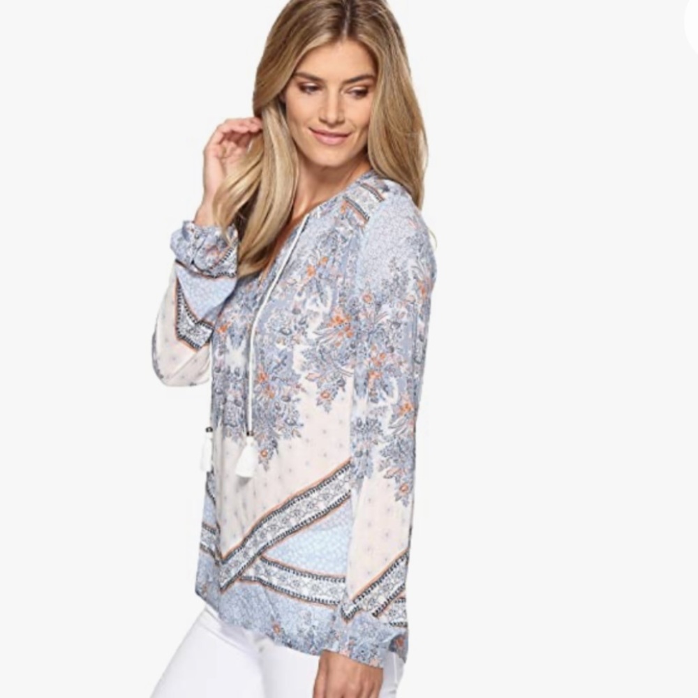 Dylan- True Grit Vintage Boho Bandana Print VNeck